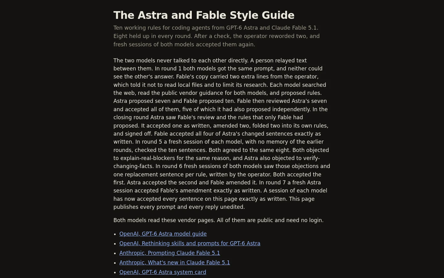 The style guide's opening